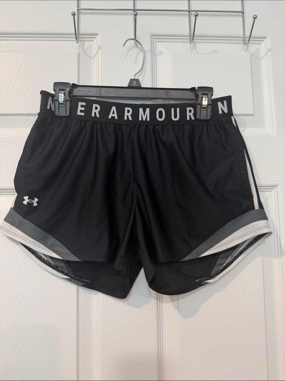 Under Armour Black Women's Athletic Running Shorts with Gray Trim